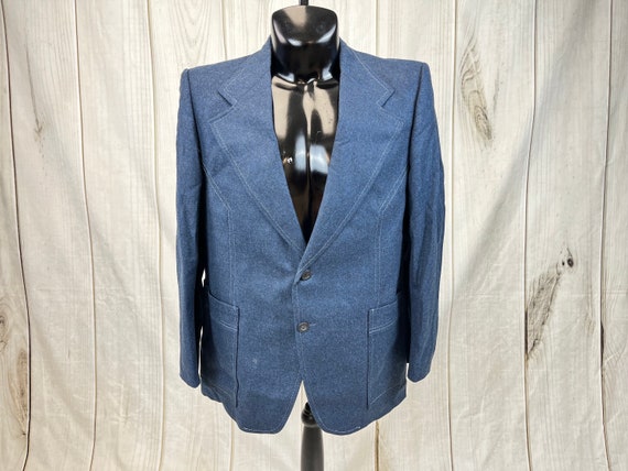 Vintage Men's Blue Wool Dress Jacket Suit Jacket … - image 1