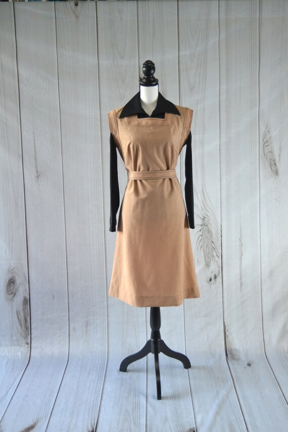 beige jumper dress