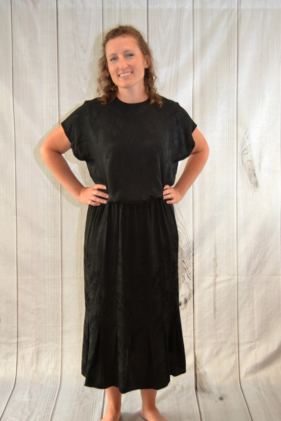 liz claiborne formal dresses Vintage Liz Claiborne Dress Black Party Dress 70's Semi Formal Dress Little  Black Dress - Large