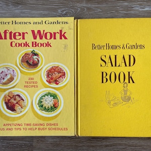 Better Homes and Gardens After Work Cook Book 1958 / Salad Book 1985 Set of 2 Cookbooks Recipes