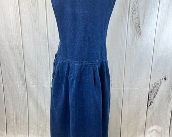 woolrich denim dress Vintage Woolrich Long Denim Dress Womens Button Front 100% Cotton Size Medium