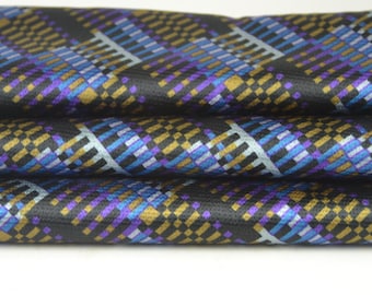 Retro Blue Gold Blue Purple Silver Black Fabric by the yard 61 inches wide - Geometric Art Deco