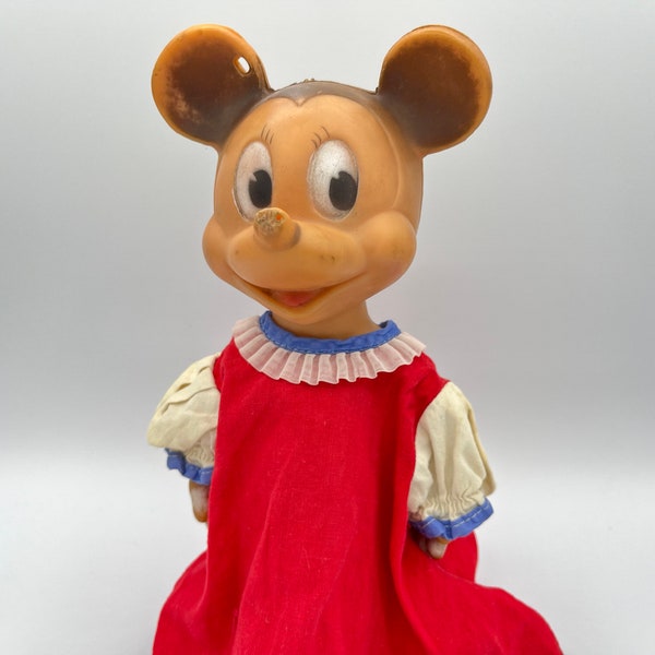 Disney Minnie Mouse Rubber Squeaky Doll Toy 1950's