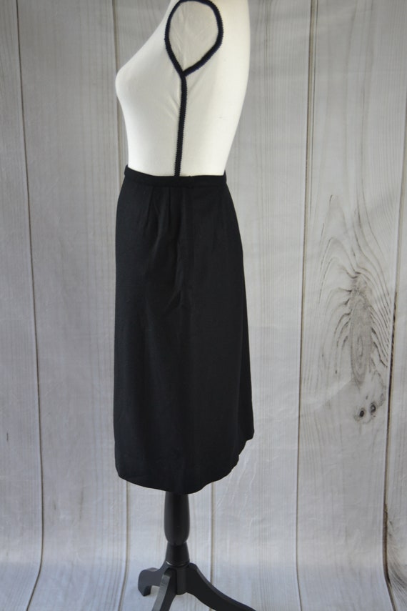 Vintage Classic Black Wool Skirt by Evan- Picone … - image 5