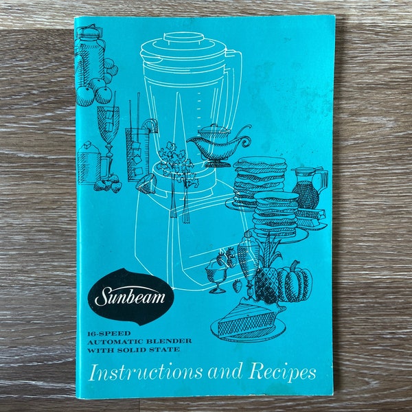 Sunbeam Blender Instrucciones y Recetas Manual de Instrucciones del Libro de Cocina 1967