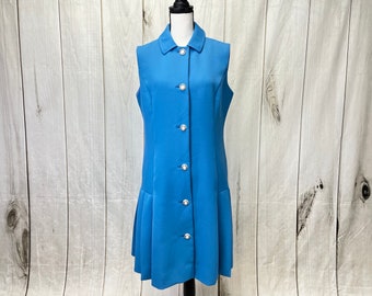 Vintage Fred Rothechild of California Dress Button Up Sleeveless Drop Waist Dress - XL