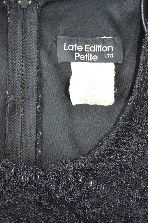 Vintage Formal Jumpsuit Dress Pants Black Lace Sh… - image 8