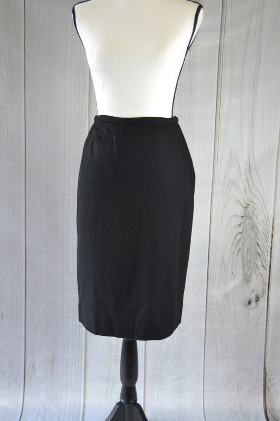Vintage Classic Black Wool Skirt by Evan- Picone … - image 2