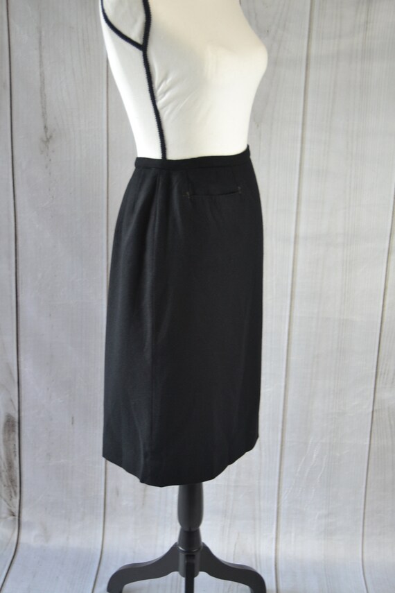Vintage Classic Black Wool Skirt by Evan- Picone … - image 4