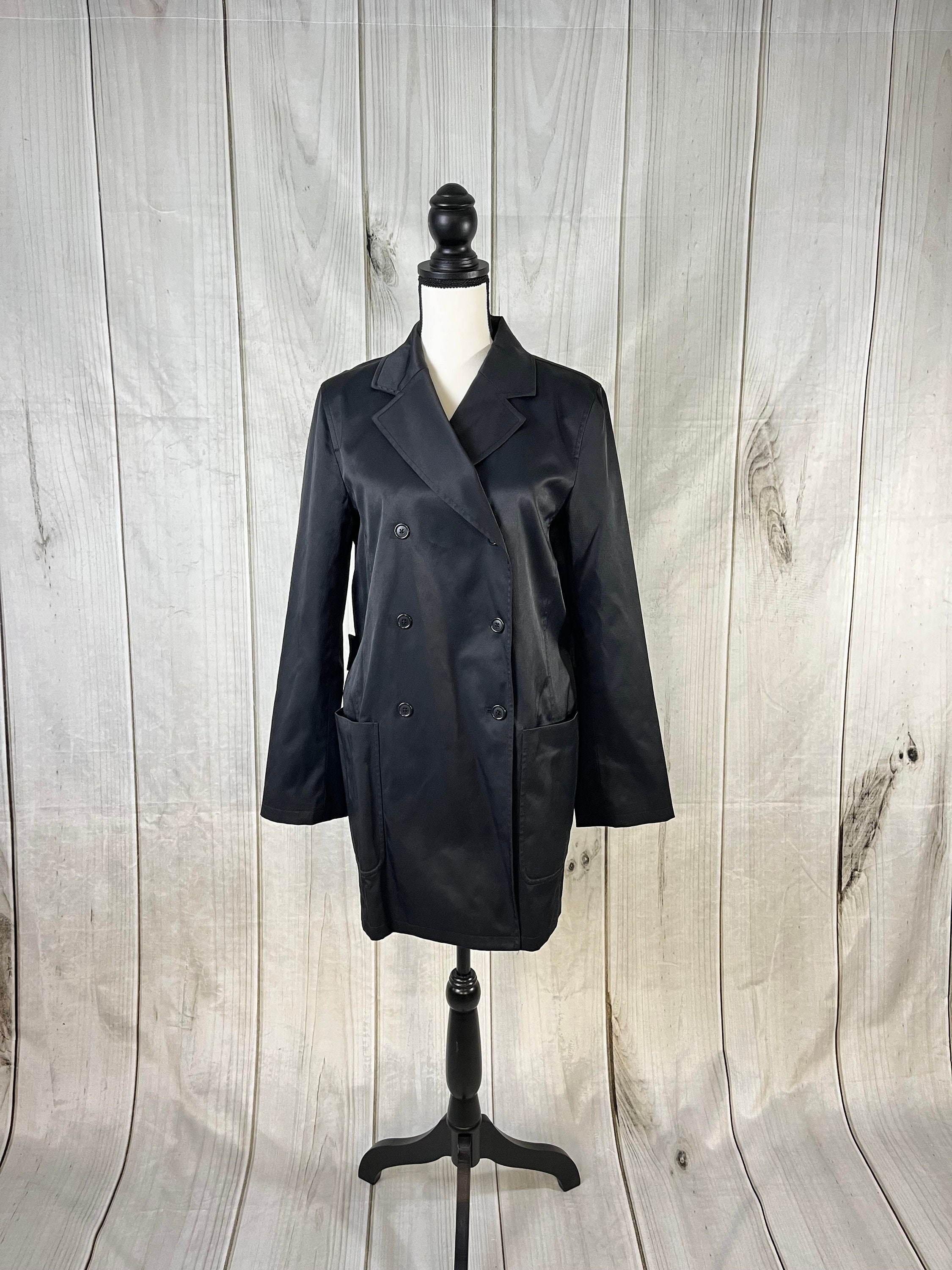 Buy Vintage AKA Eddie Bauer Double Breasted Black Trench Coat 