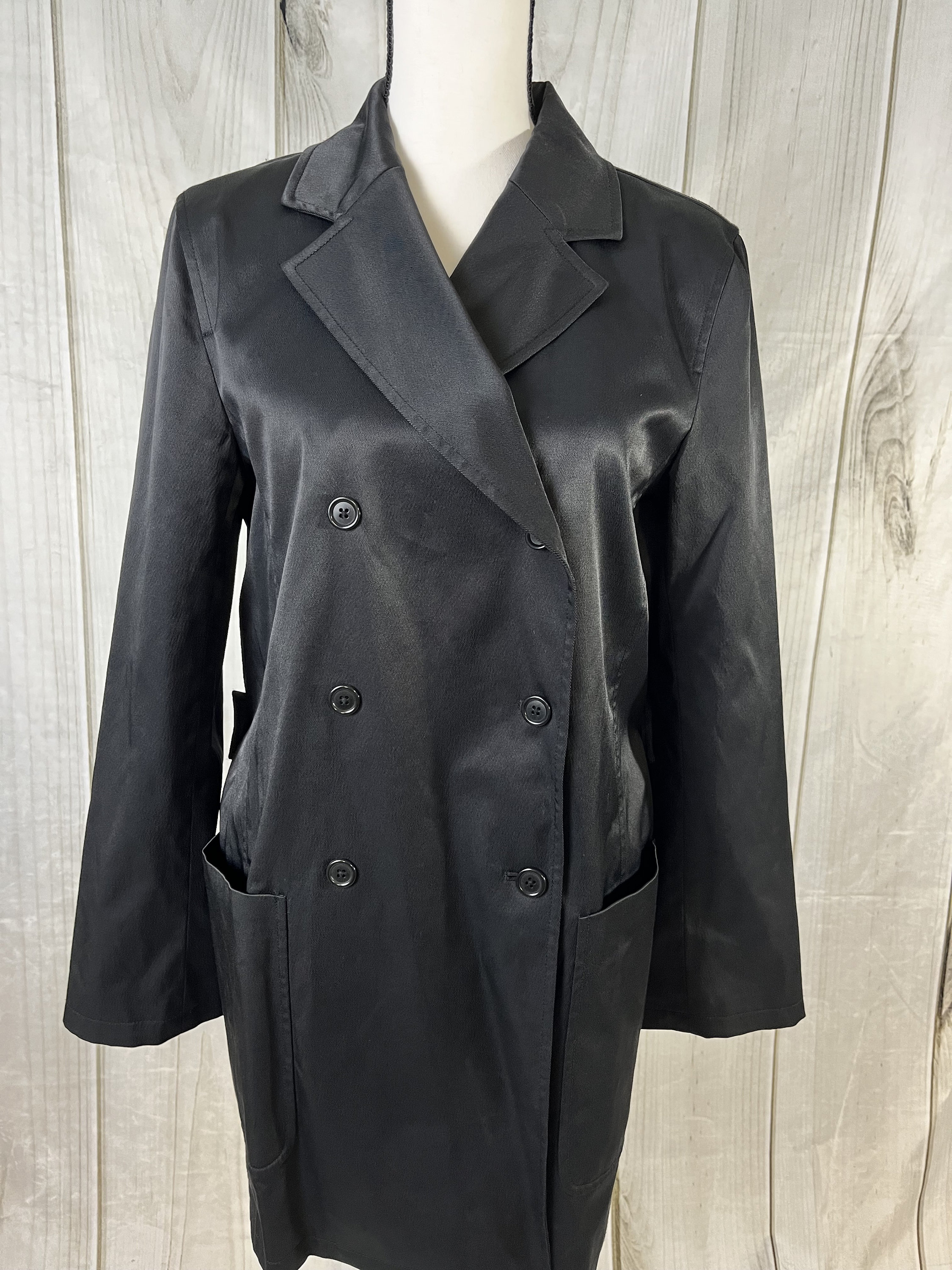 Vintage AKA Eddie Bauer Double Breasted Black Trench Coat