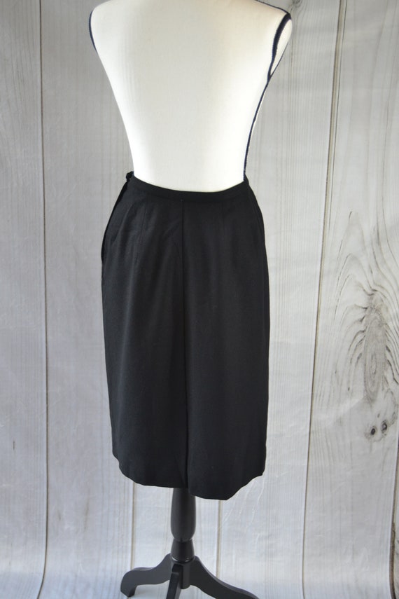 Vintage Classic Black Wool Skirt by Evan- Picone … - image 6