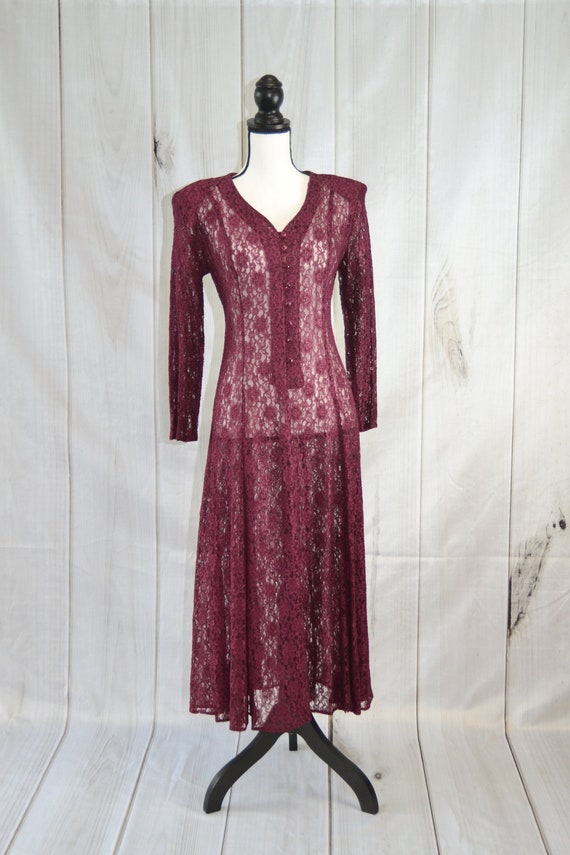 vintage red lace dress