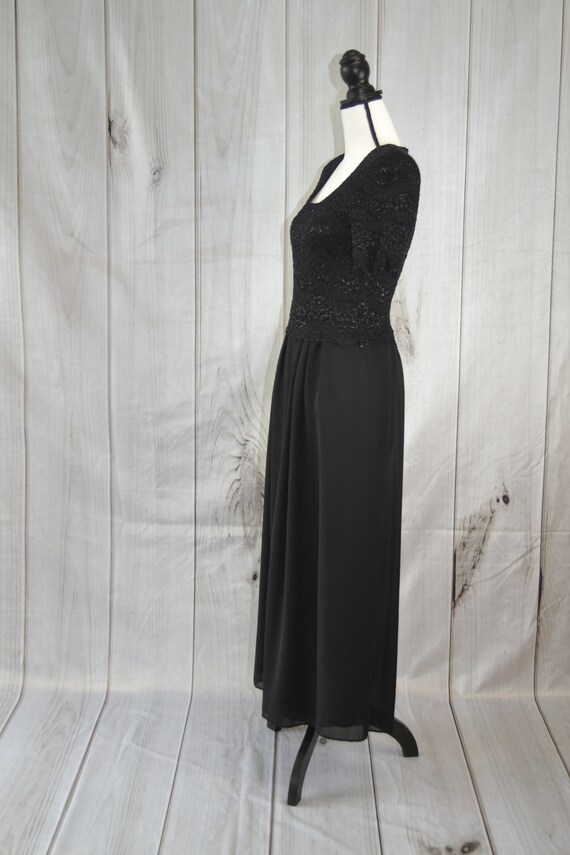 Vintage Formal Jumpsuit Dress Pants Black Lace Sh… - image 7