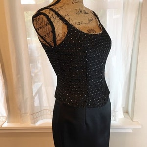 Vintage Black and Silver 90&#39;s Formal Gown Jessica McClintock Long Dress - Small - Sleeveless Sheath Dress Prom Dress Party Dress