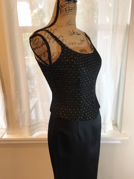 strapless open back dress Holiday Party Girls Black Silver Ballgown Dress main image 0