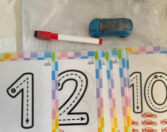 Racing Number Cards (Pastels Colors)