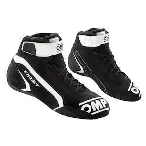 Custom OMP Style Karting Racing Shoes – FIA Approved Lightweight Motorsport Boots Black/white
