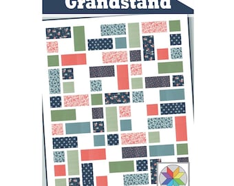 Patrón de edredón Grandstand (PDF) para cuna, manta, tamaño individual y queen