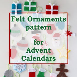 Pattern Advent Calendar Felt Ornaments image 1