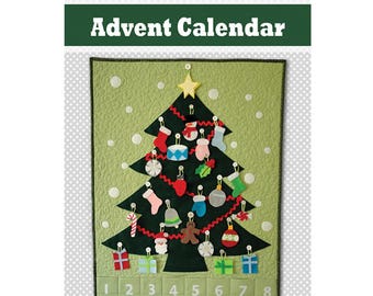 Quilted Advent Calendar and Ornaments PDF Pattern