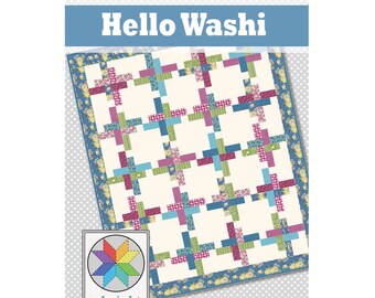 Hello Washi Quilt Pattern (PDF) Baby, Throw, Twin & Queen sizes