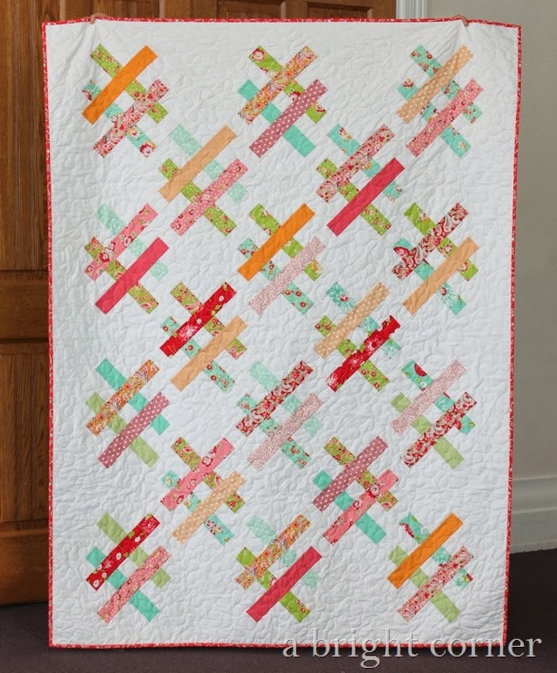 Quartet A jelly roll friendly quilt pattern in 4 sizes image 5