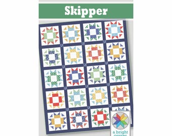 Patrón de edredón Skipper (PDF) Tamaños para cuna, manta, twin y queen
