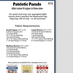 Patriotic Parade Table Runner and Topper PATTERN PDF image 3