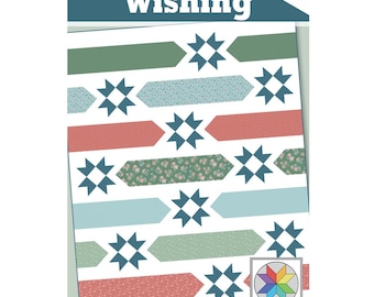 Wishing digital quilt pattern (PDF) crib, throw, twin, queen size quilt pattern | star quilt pattern