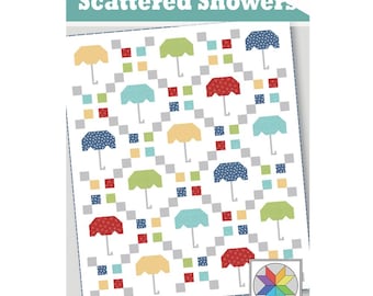 Patrón de colcha digital Scattered Showers (PDF) para bebé, regazo, manta, tamaño individual y queen