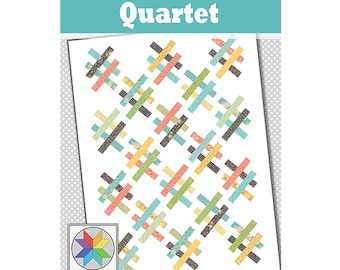 Quartet - A jelly roll friendly quilt pattern in 4 sizes