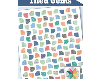Patrón digital para colcha Tiled Gems (PDF) / Diseño moderno compatible con piezas precortadas