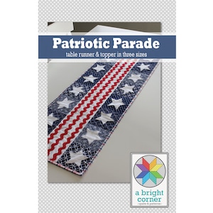 Patriotic Parade Table Runner and Topper PATTERN PDF image 1