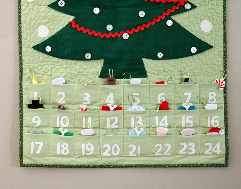 Quilted Advent Calendar and Ornaments PDF Pattern Etsy