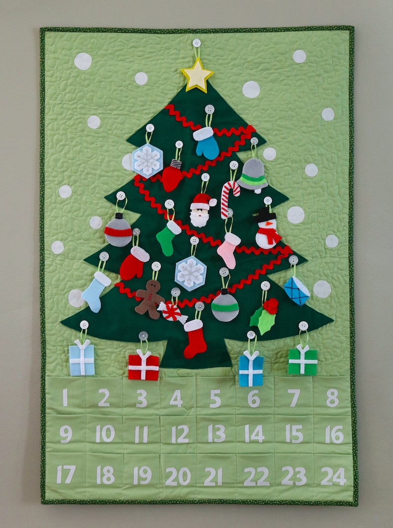Pattern Advent Calendar Felt Ornaments Etsy