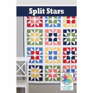 Split Stars quilt pattern PDF crib, throw, twin, queen sizes image 1