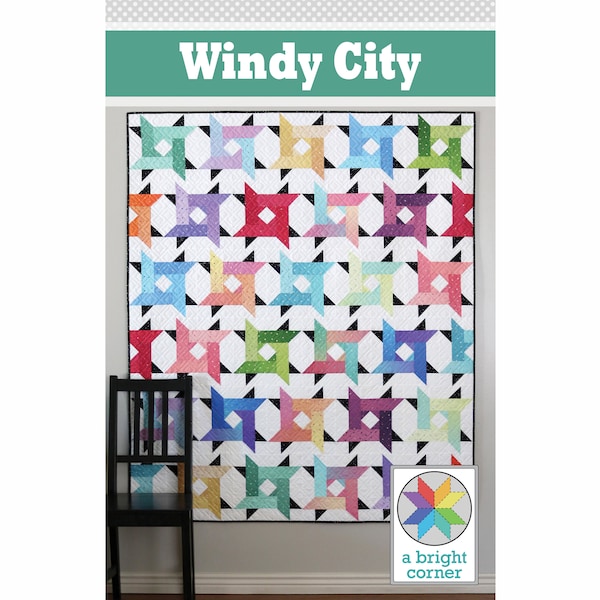 Windy City digital quilt pattern (PDF) - crib, throw, twin, queen sizes