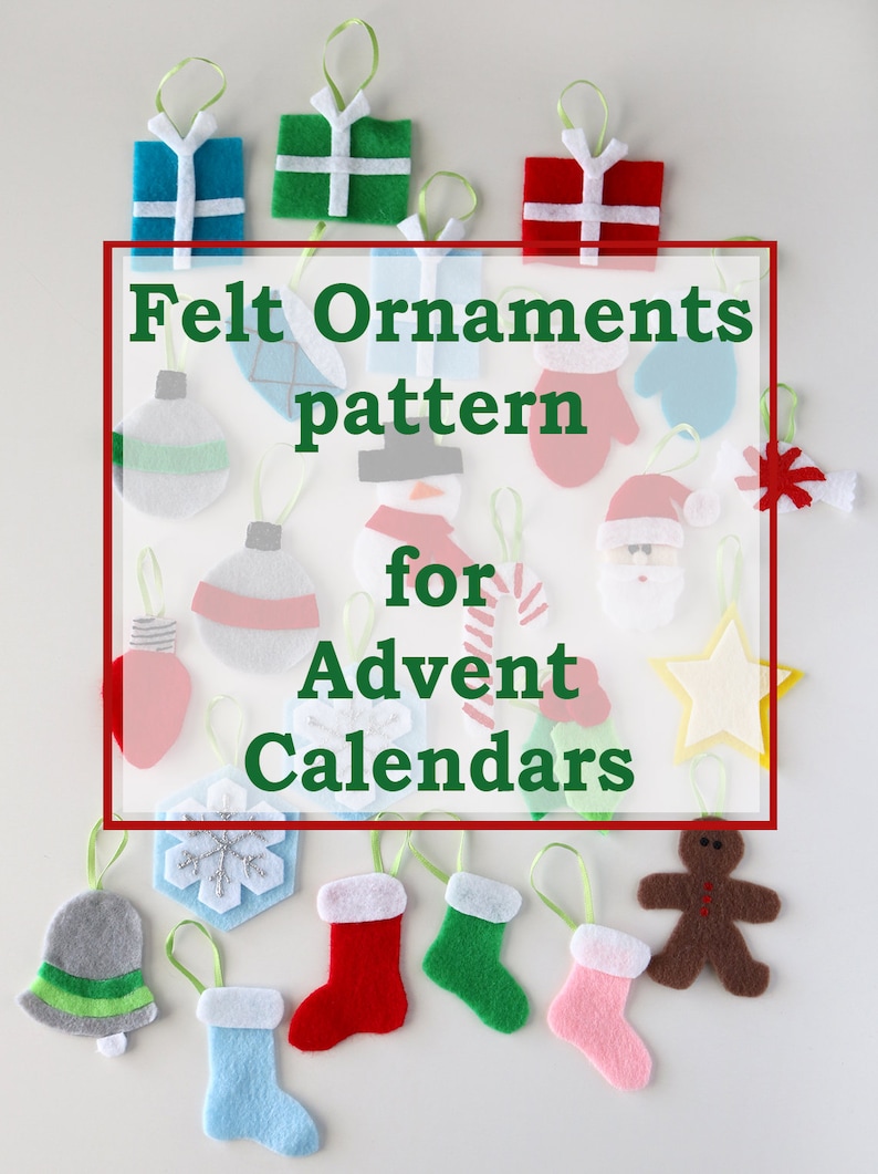 Pattern Advent Calendar Felt Ornaments image 1