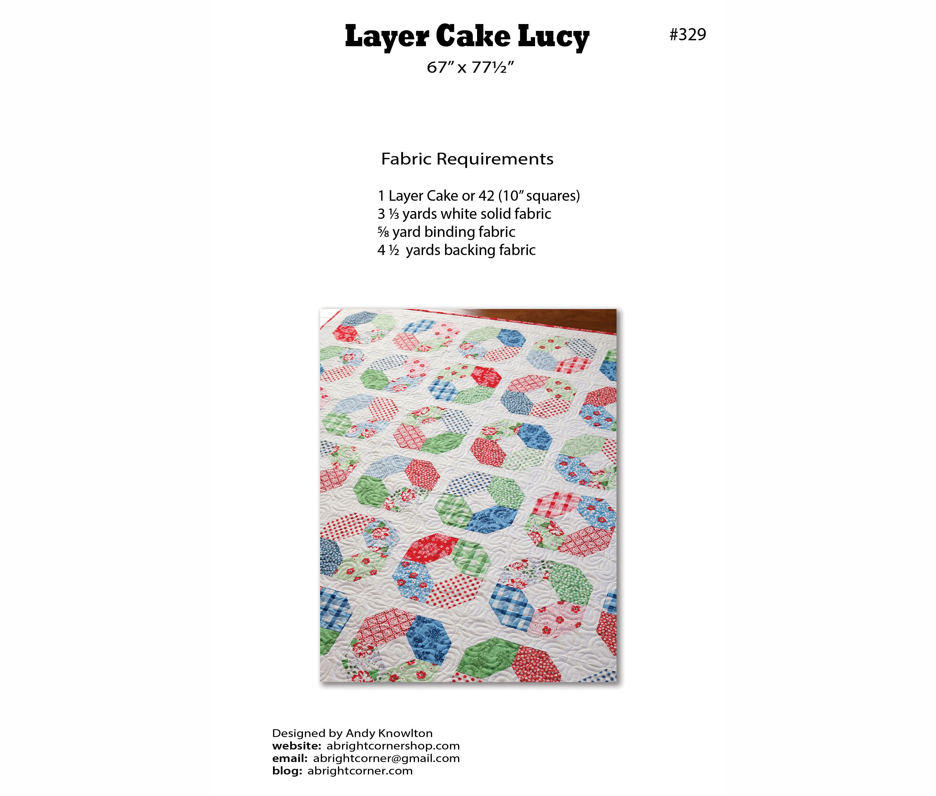 Layer Cake Lucy Quilt Pattern (PDF) - Throw Size Quilt Pattern Perfect ...