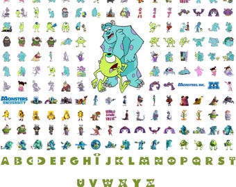 Monsters & Co. SVG, Pacchetto Clipart di Monsters & Co., Monsters & Co. SVG PNG, Decorazione per torta con maglietta di Monsters & Co., Compleanno di Mike Sully, Download digitale istantaneo