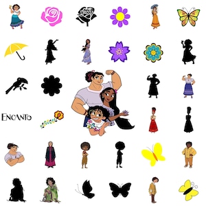 Encanto SVG Bundle, Encanto PNG Sublimation Cliaprts Bundle, Encanto Birthday Party Cake Topper SVG, Encanto Digital Printables