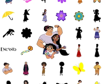 Encanto SVG Bundle, Encanto PNG Sublimation Cliaprts Bundle, Encanto Birthday Party Cake Topper SVG, Encanto Digital Printables
