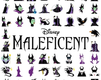 Maleficent SVG Bundle, Evil Queen Villains Clipart, Dark Fairy Png for Cricut Crafts, Villains Printable Art, Digital Download