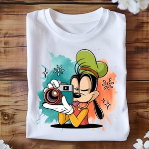 Funny Goofy Photographer Png, Camera Clipart, Vacation Photo Design, Cartoon Goofy Art, Printable Sublimation File, Instant Download