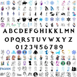 Frozen Svg Cliparts Bundle, Frozen Svg Cartoon Cliparts for Sublimation, Frozen Movie Themed Clip Arts Collection for Christmas Party Svg