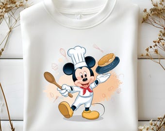 Chef Mickey Png, Cute Cooking Cartoon Style Clipart for Kids Apron, Pancake Breakfast Theme, Digital File for Sublimation Download