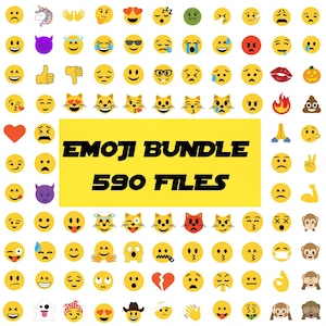 Emoji SVG Bundle, 590 Emoji Layered SVG PNG Files, High Quality Emoji Clipart, Emoji Sublimation Bundle, Emoji Cricut Silhouette Cut Files