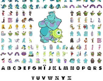 Monsters Inc Svg, Monsters Clipart Bundle, Monsters Inc Svg Png, Monsters shirt cake topper, Mike Sully birthday, Instant Digital Download