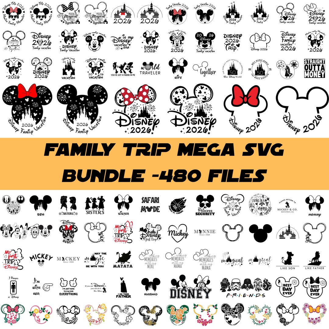 Family Trip Mega SVG Bundle, Vacation Ears Designs, Matching Shirts Cut ...